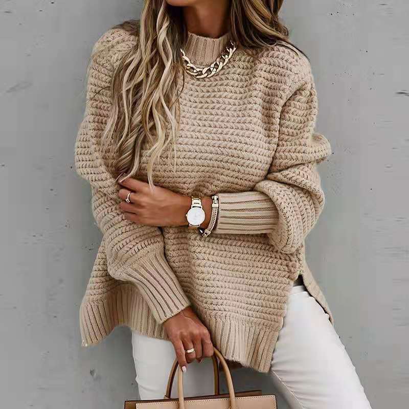 Damen Grobstrickpullover mit strukturierter Oberfläche und lässigem Schnitt Drune