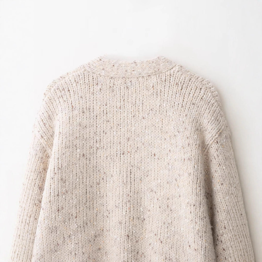Damen Chunky Strickjacke mit großen aufgesetzten Taschen Drune