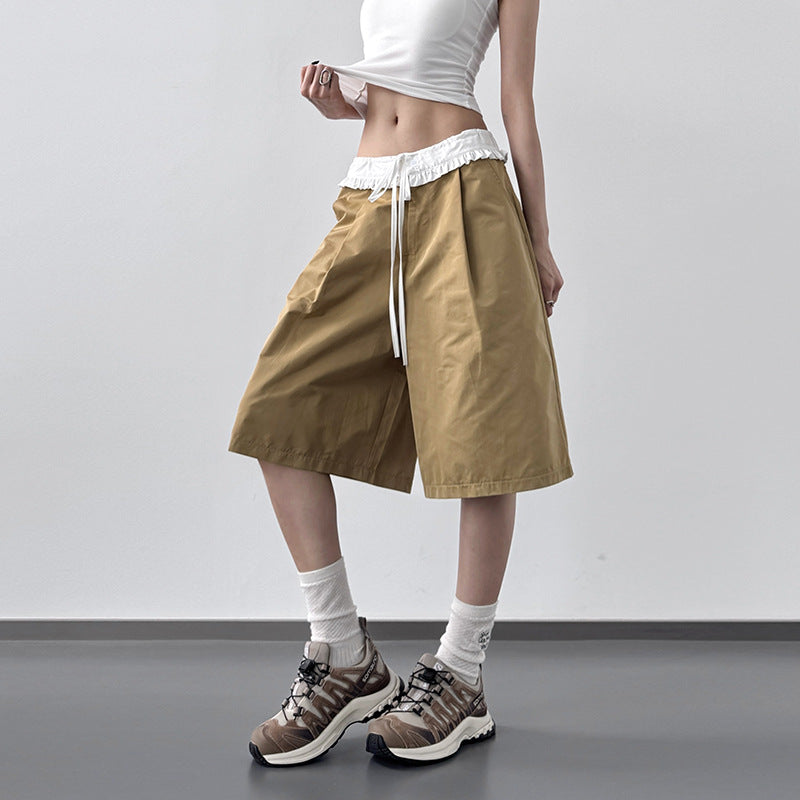 Damen Casual Weite Utility Shorts Drune