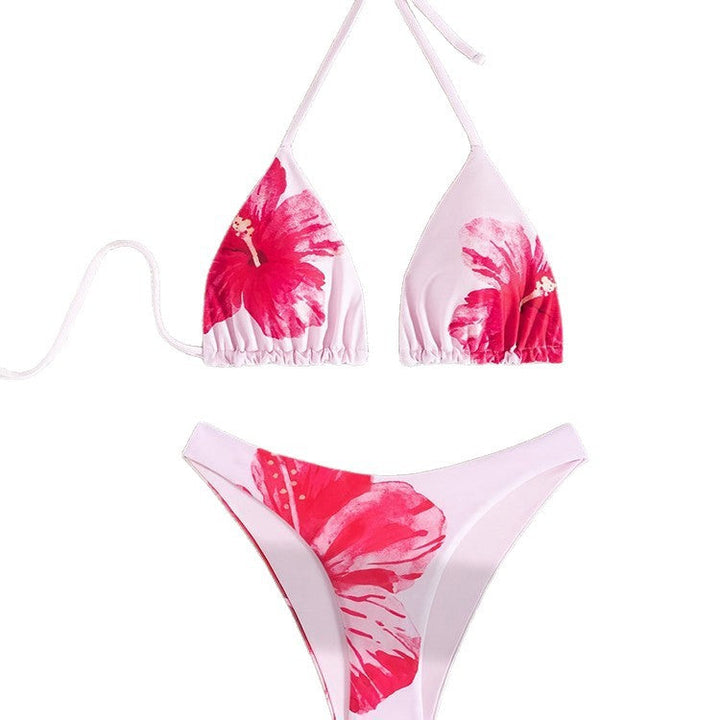 Damen Triangel-Bikini-Set mit floralem Design und verstellbaren Trägern Drune