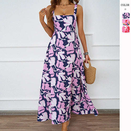 Damen Maxikleid mit modernem Blumendesign und schmeichelnder Silhouette Drune