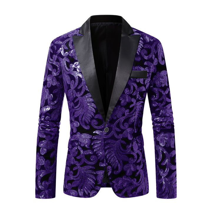 Damen eleganter Pailletten-Blazer mit floralem Design und luxuriösem Schnitt Drune