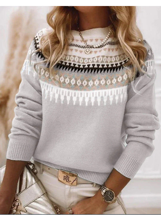 Damen Strickpullover mit nordischem Muster Drune