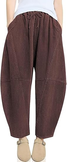 Damen raffinierte High-Waist Freizeithose mit Kordelzug Drune