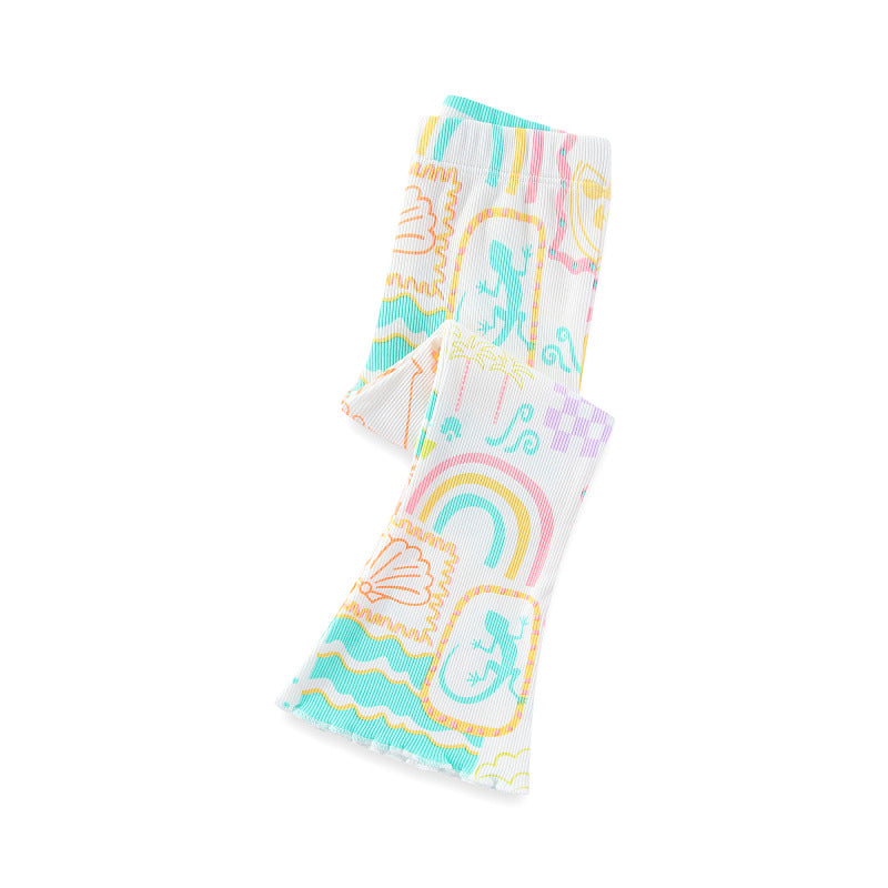 Mädchen Leggings mit buntem Strandmotiv Drune
