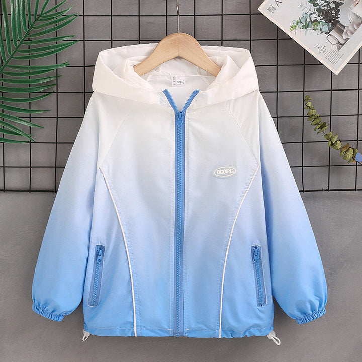Damen nan leichter Kapuzen-Windbreaker mit Reißverschluss und verdeckten Taschen Drune