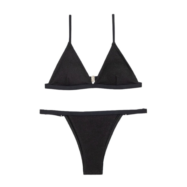 Damen Triangel-Bikini mit elegantem Textur und verstellbaren Trägern Drune