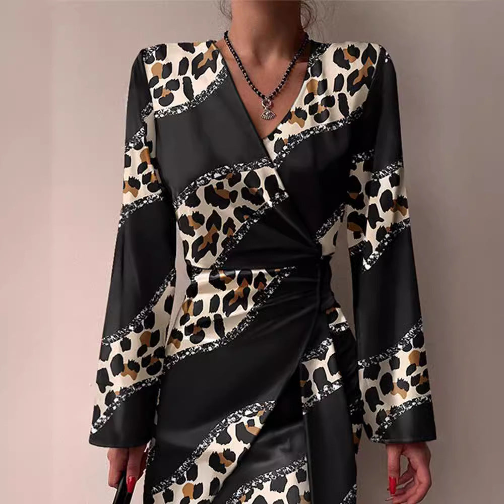Damen Hemdblusenkleid mit elegantem Muster und tailliertem Schnitt Drune