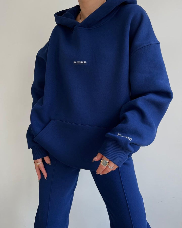 Damen lässiger oversized Kapuzenpullover mit praktischer Kängurutasche Drune