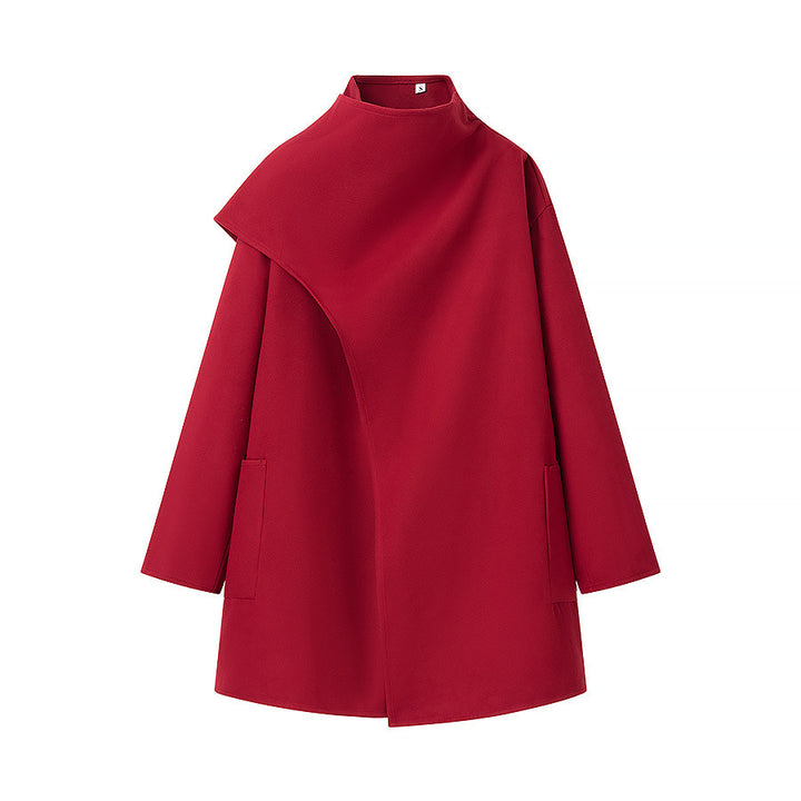 Damen Modische Überjacke mit asymmetrischem Schnitt und praktischen Taschen Drune
