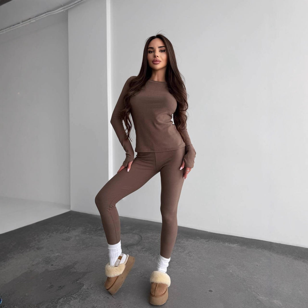 Damen körperbetontes Fitness-Loungewear-Set Drune