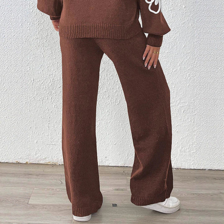 Damen lässige Strickhose mit weitem Schnitt Drune