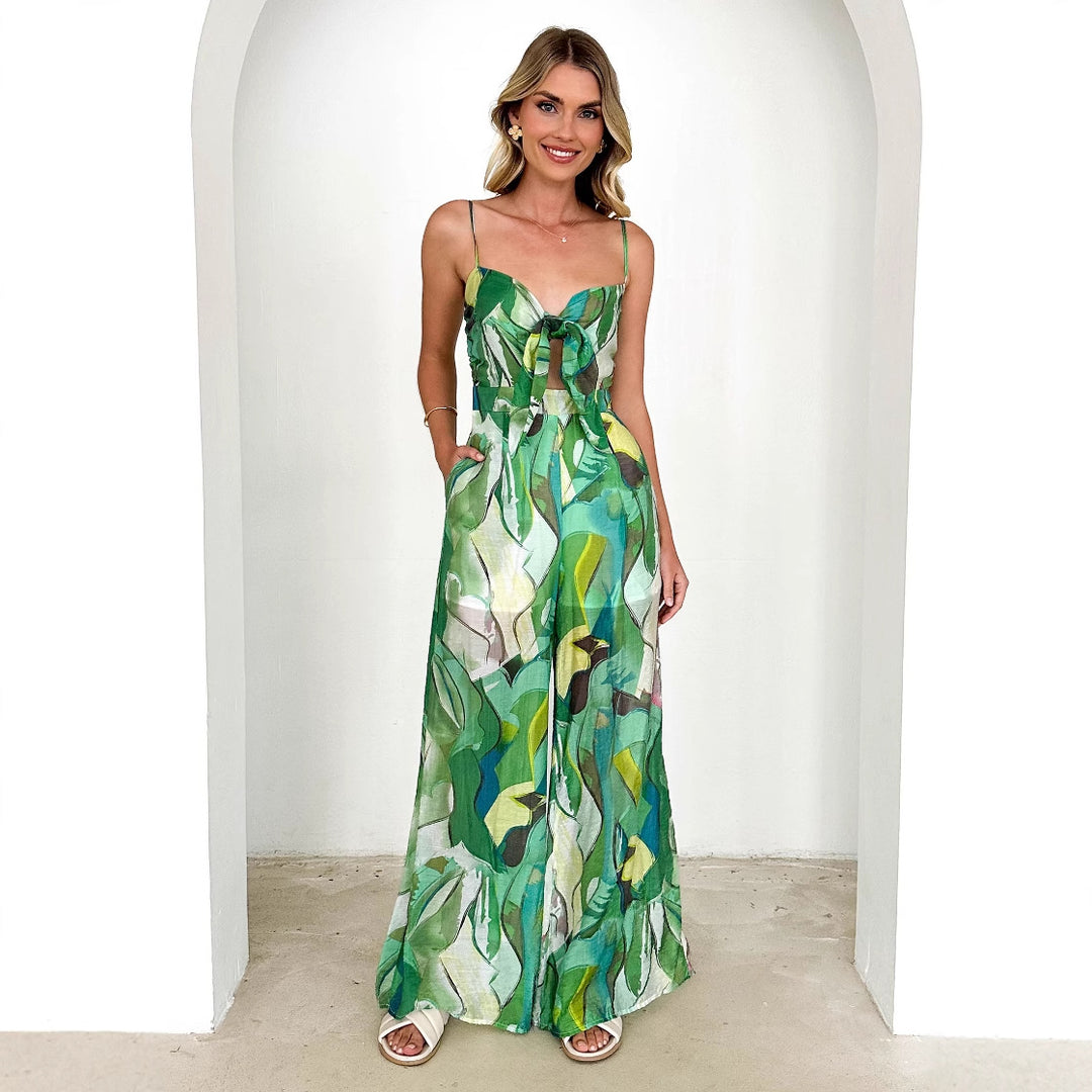 Damen Jumpsuit mit verspieltem Knotendetail und seitlichen Taschen Drune