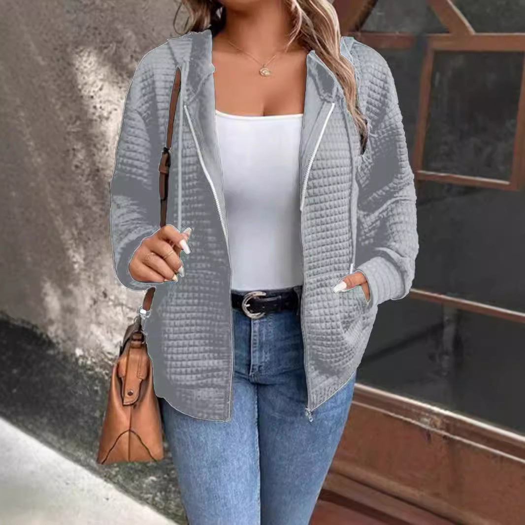 Damen Gefütterte Zip-Jacke mit Kängurutasche Drune