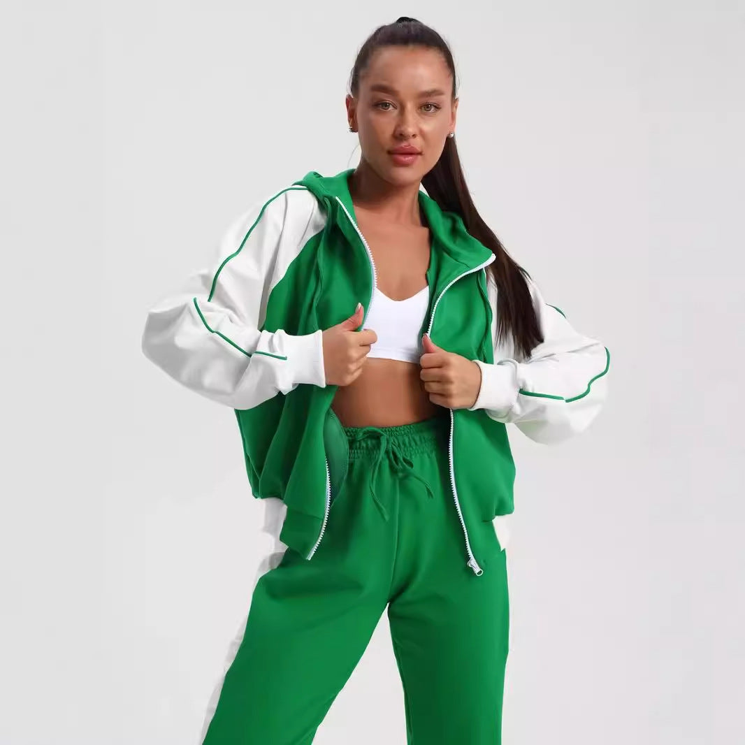 Damen Sportliches und gemütliches Kapuzenjacken-Set Drune