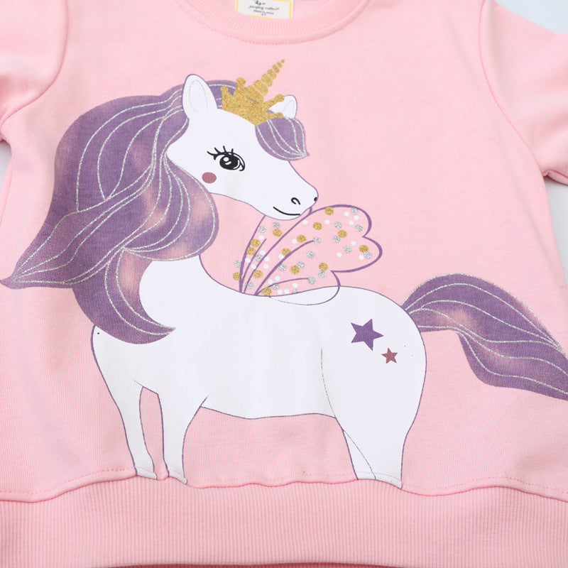 Mädchen Sweatshirt mit Einhorn-Applikation Drune