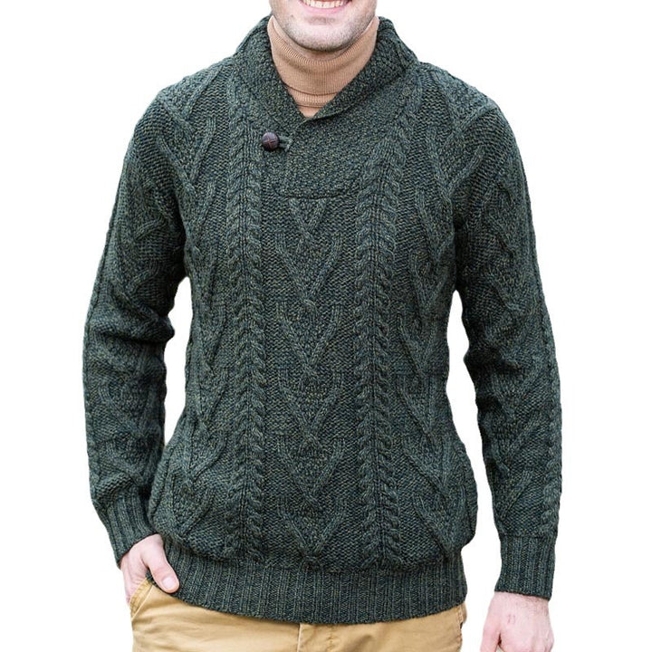 Herren Strickpullover mit klassischem Kragen und strukturiertem Muster Drune