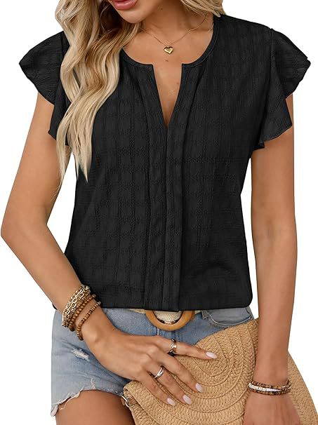 Damen Kurze Ärmel Bluse Drune