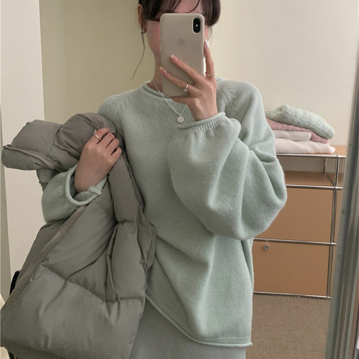 Damen Lässiger Pullover mit voluminösen Ärmeln und weichem Material Drune