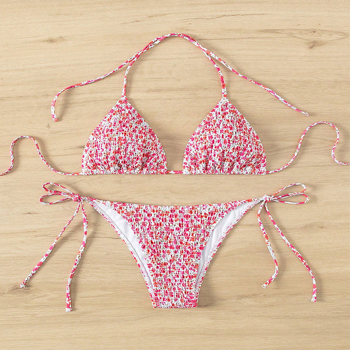 Damen Triangel-Bikini mit verstellbaren Trägern und klassischen Schnürdetails Drune