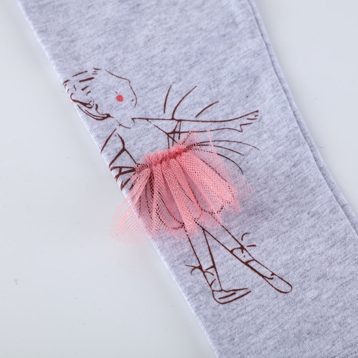 Mädchen Leggings mit niedlicher Ballett-Tüllapplikation Drune