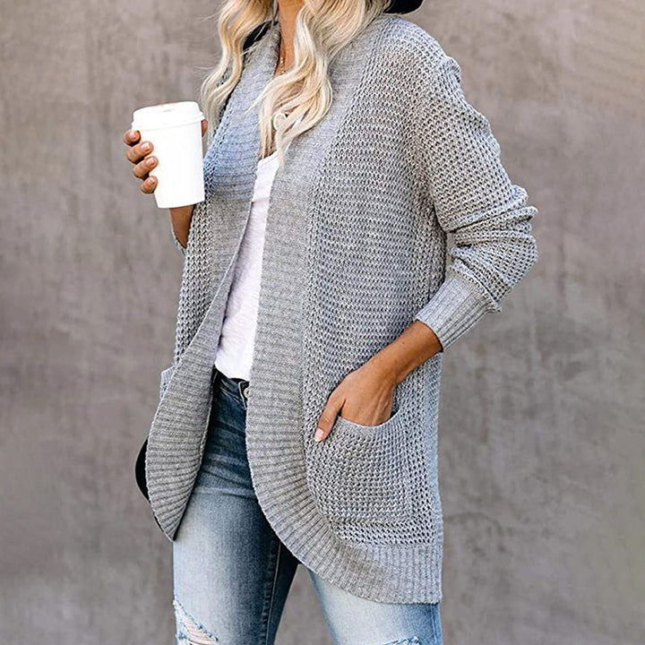 Damen Strickjacke mit offenem Schnitt und seitlichen Taschen Drune
