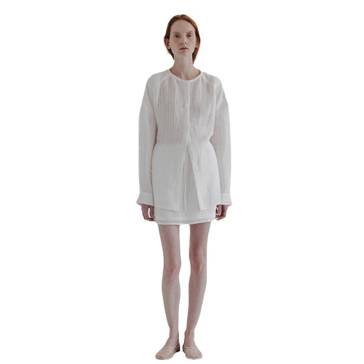 Damen lässige Longshirts mit feiner Struktur Drune
