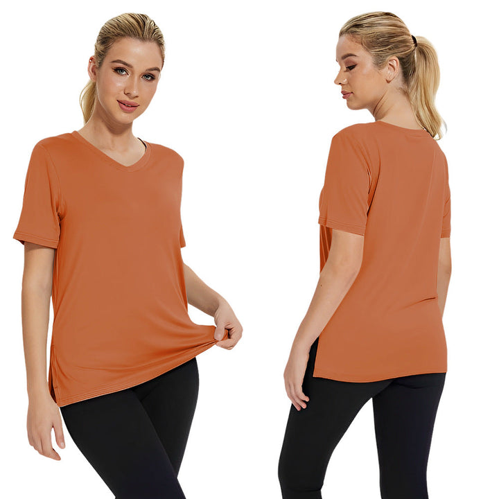 Damen Funktionales V-Ausschnitt Sportshirt mit atmungsaktiver Technologie Drune