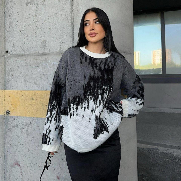 Damen gemütlicher Pullover mit modernem Farbverlauf Drune