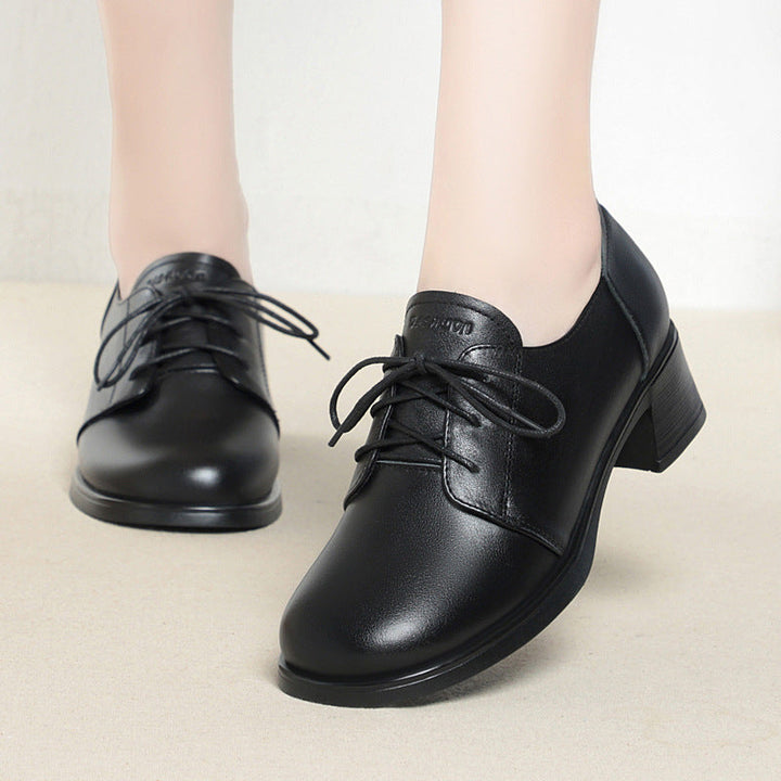 Damen Elegante und bequeme Schnürschuhe mit Blockabsatz Drune