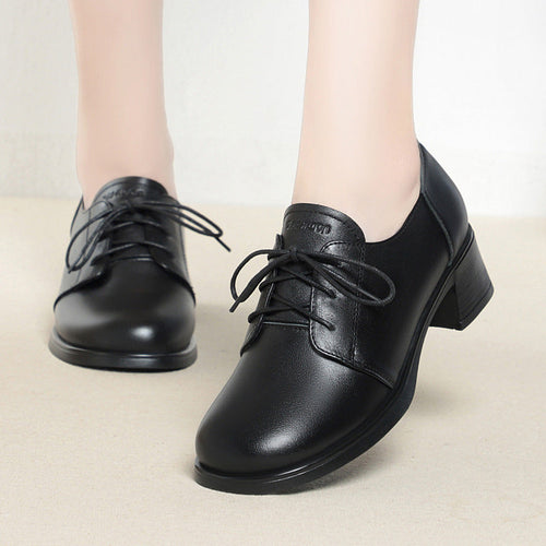Damen Elegante und bequeme Schnürschuhe mit Blockabsatz Drune