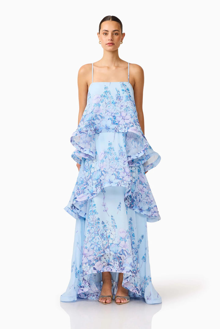 Damen Maxi Kleid mit Volant-details Drune