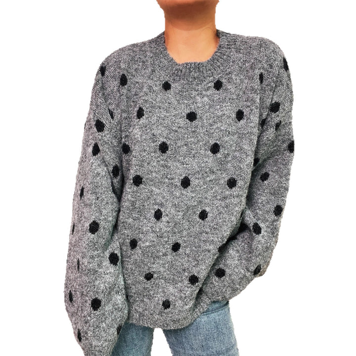 Damen gemütlicher Strickpullover mit punktuellem Design Drune