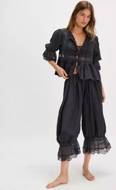 Damen Luftige und elegante Culotte mit Spitzenverzierung Drune
