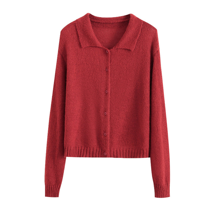 Damen modische Strickjacke mit eleganter Knopfleiste Drune