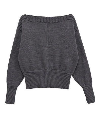Damen lässiger Oversize-Pullover aus weichem Strickmaterial Drune