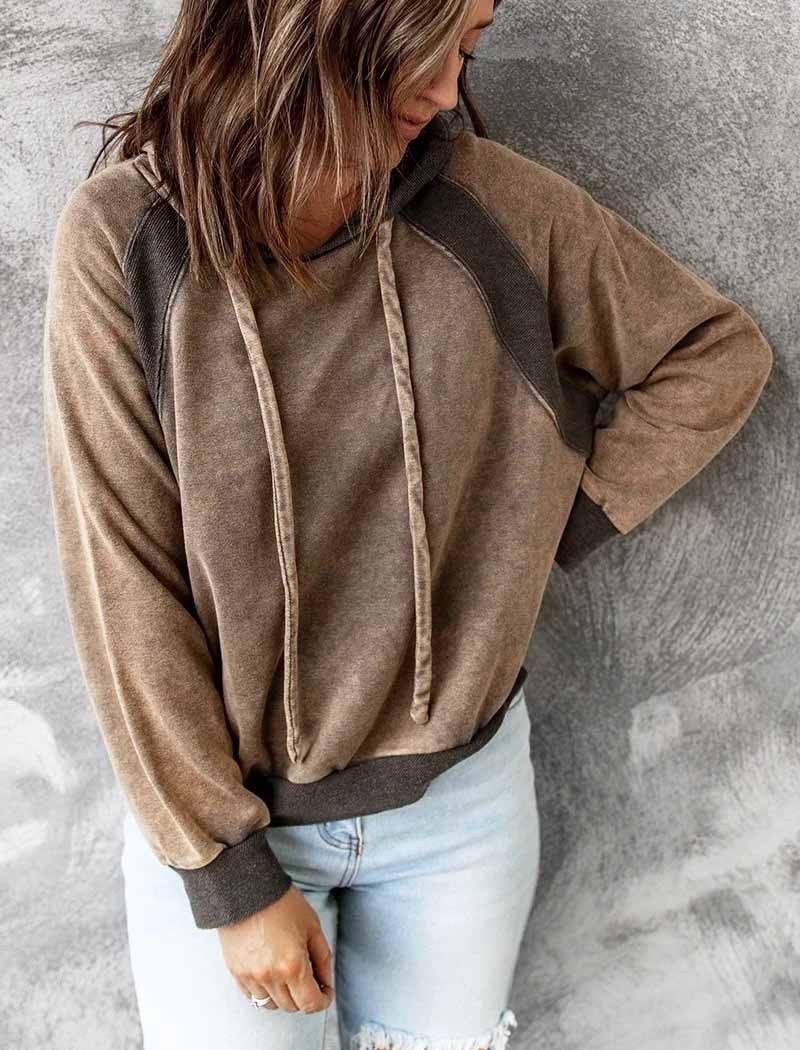 Drune | gewaschener Full Zip Hoodie mit Reißverschluss für Damen - Perfekt für den Alltag