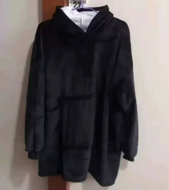 Damen Großer Kapuzenpullover mit kuscheligem Fleece und praktischen Taschen Drune