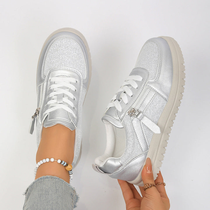 Damen Sneakers mit modischem Reißverschluss und bequemer Sohle Drune