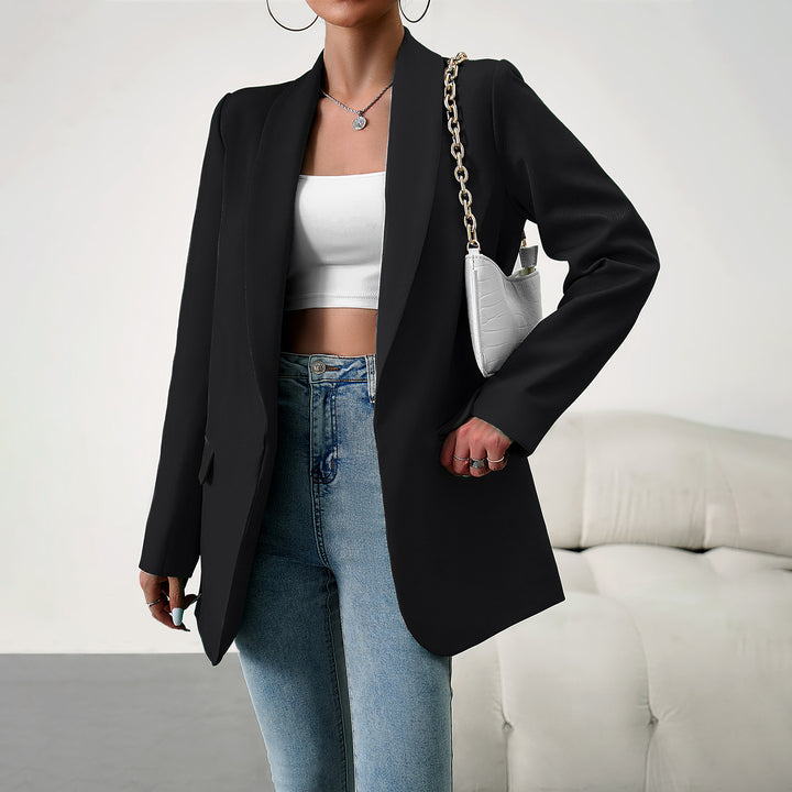 Damen nan langer Oversize-Blazer mit schmaler Reverslinie und soften Schulterpolstern Drune