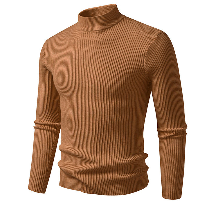 Herren eleganter Rollkragenpullover aus feinem Rippstrick Drune