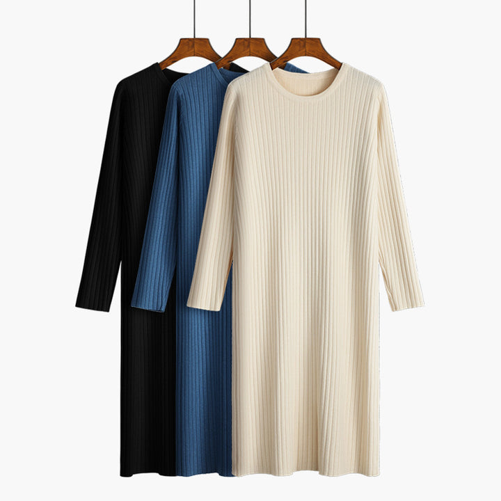 Damen Strickkleid mit feiner Rippenstruktur Drune