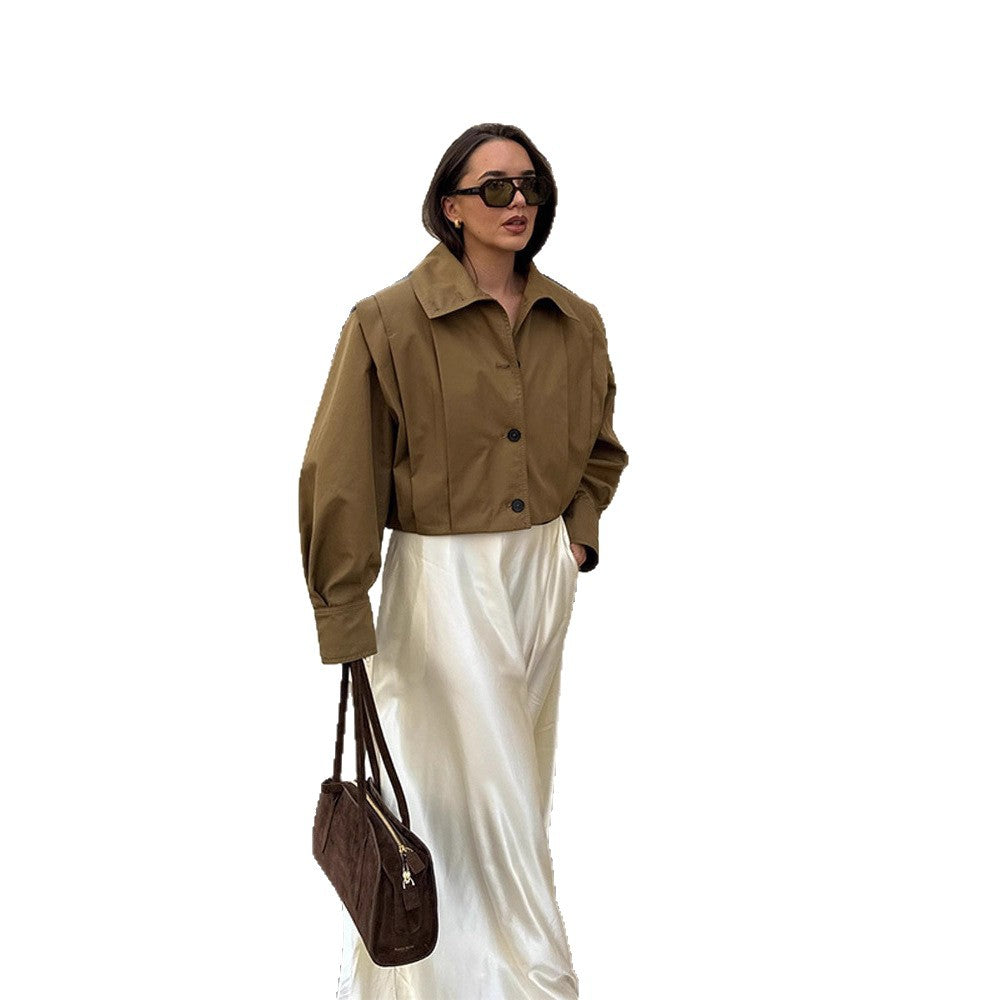 Damen Modische Blousonjacke mit voluminösen Ärmeln Drune