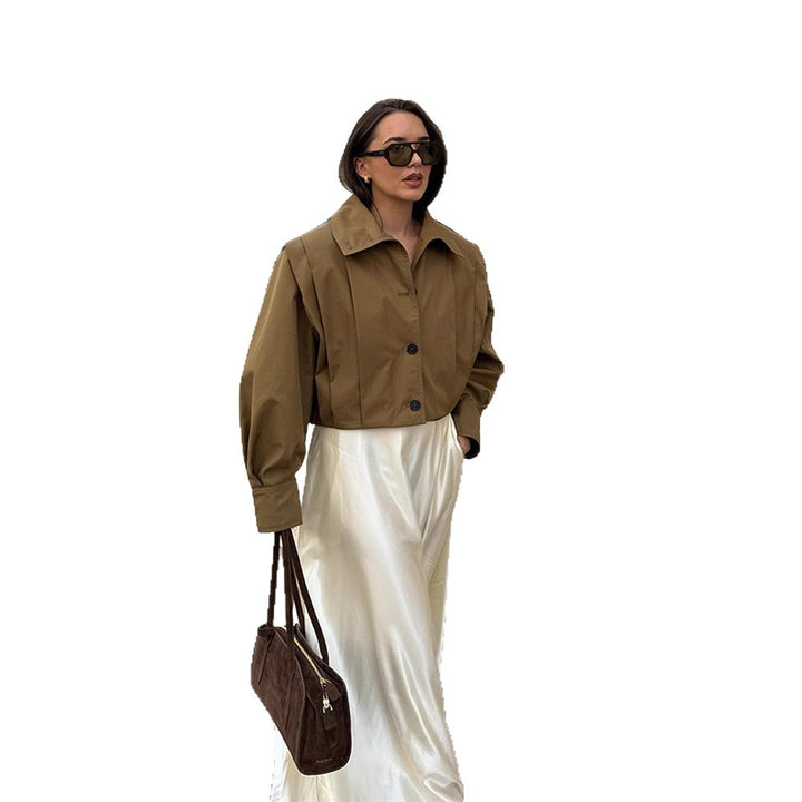 Damen Modische Blousonjacke mit voluminösen Ärmeln Drune