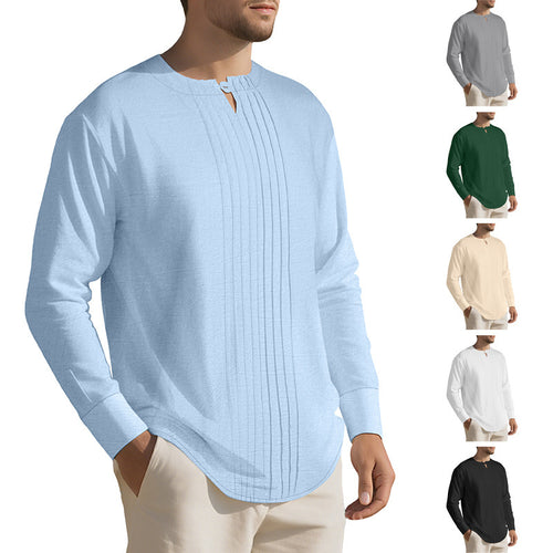 Herren Elegantes Langarmhemd mit strukturiertem Design Drune