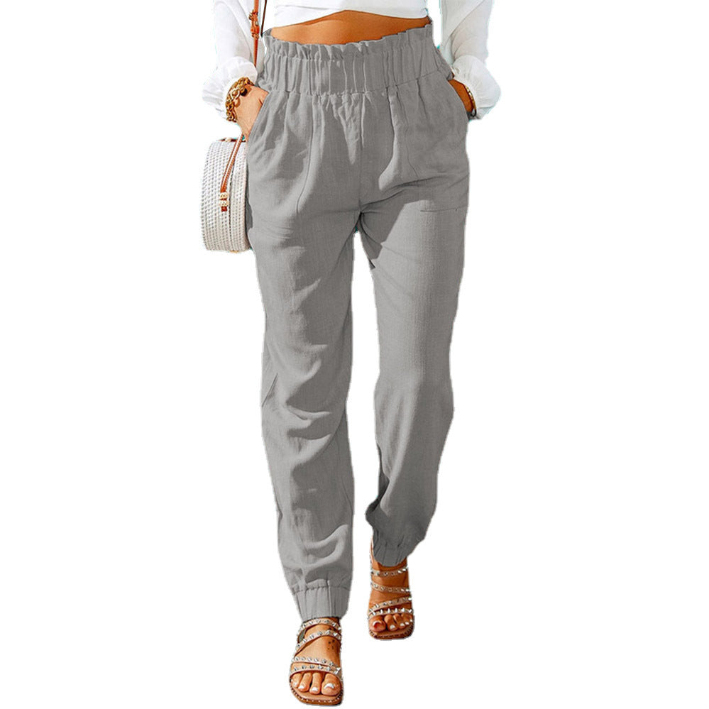 Damen Bequeme und elegante Sommerhose mit elastischem Bund und praktischen Taschen Drune