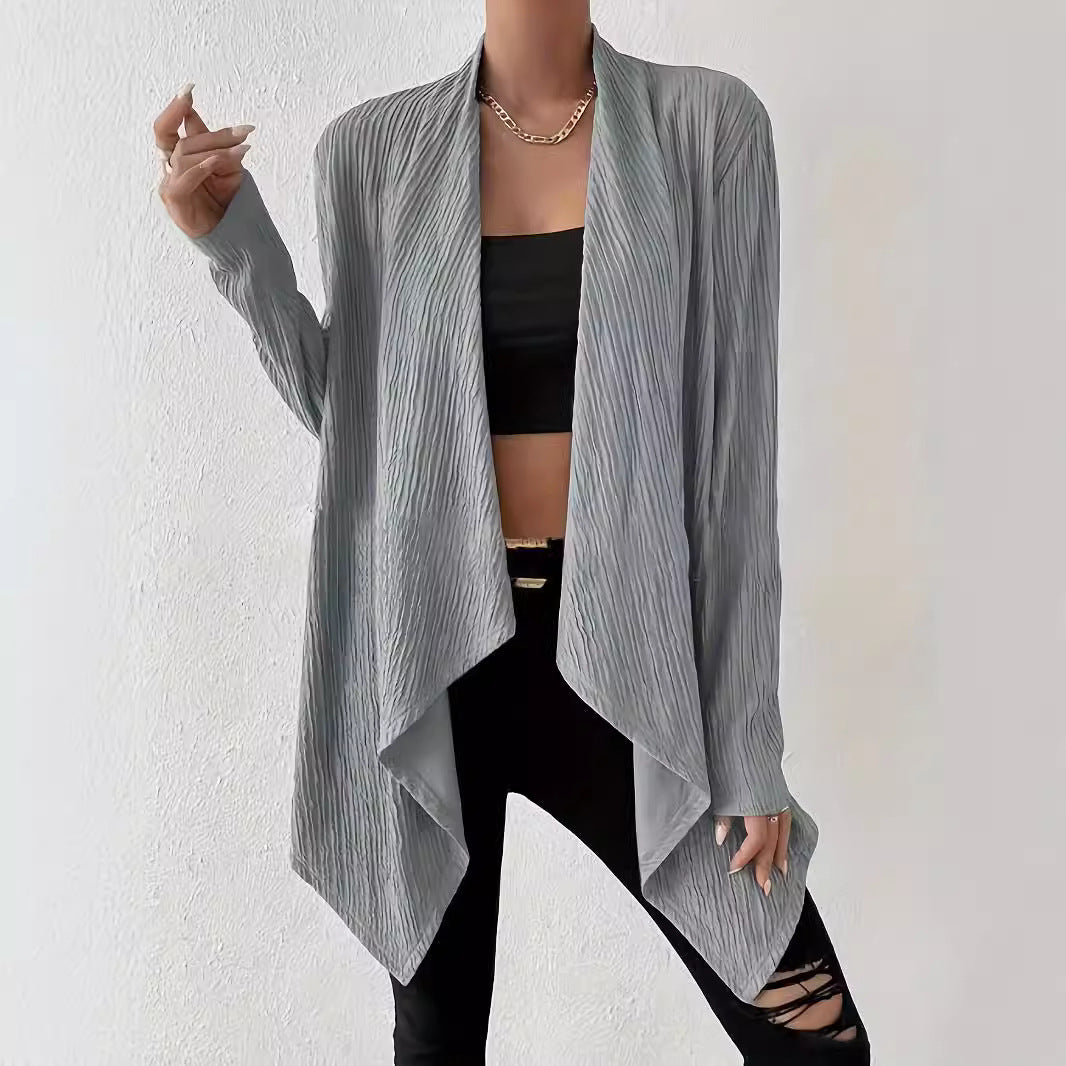 Damen Drapierte Langjacke aus atmungsaktivem Material mit modernem Schnitt Drune