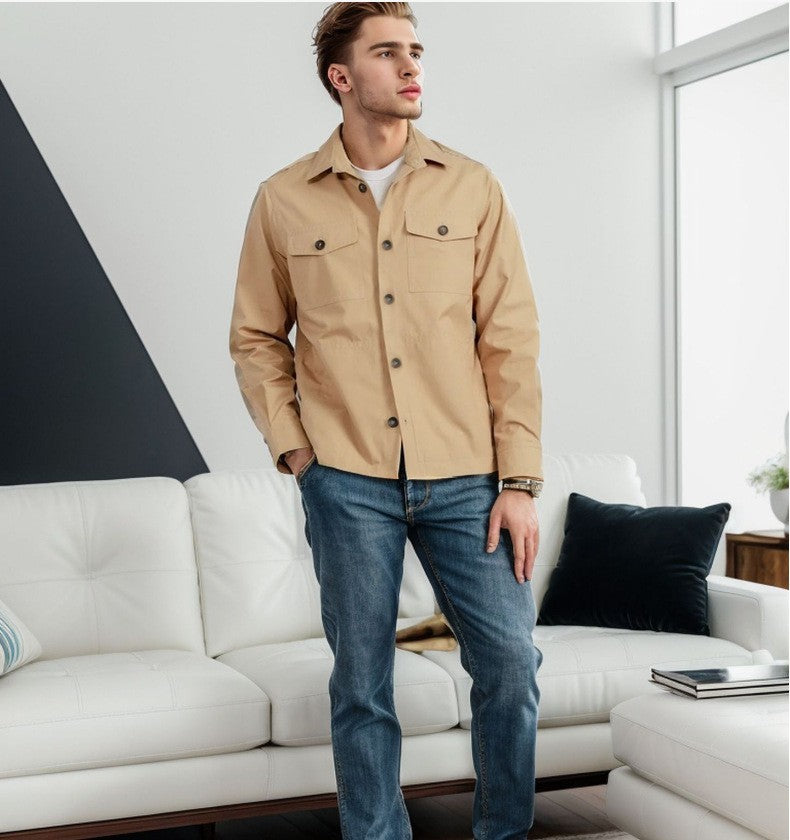 Herren modische leichtgewichtige Chore-Jacke mit praktischen Taschen Drune