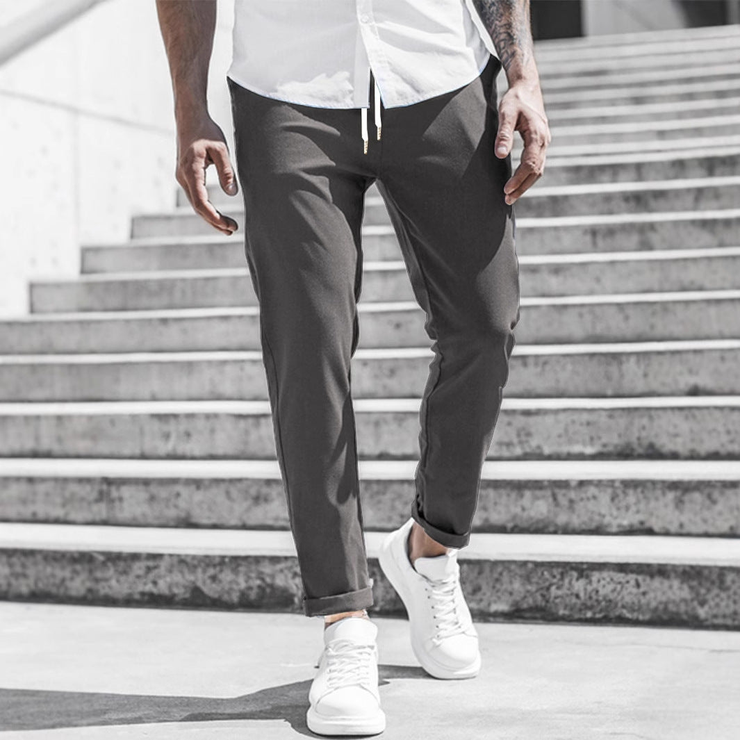 Herren Sportliche Chino-Hose mit flexiblem Bund und modernen Details Drune