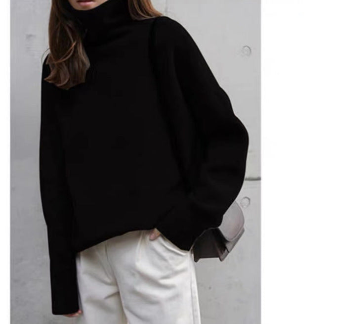 Damen kuscheliger Rollkragenpullover aus hochwertiger Wolle Drune